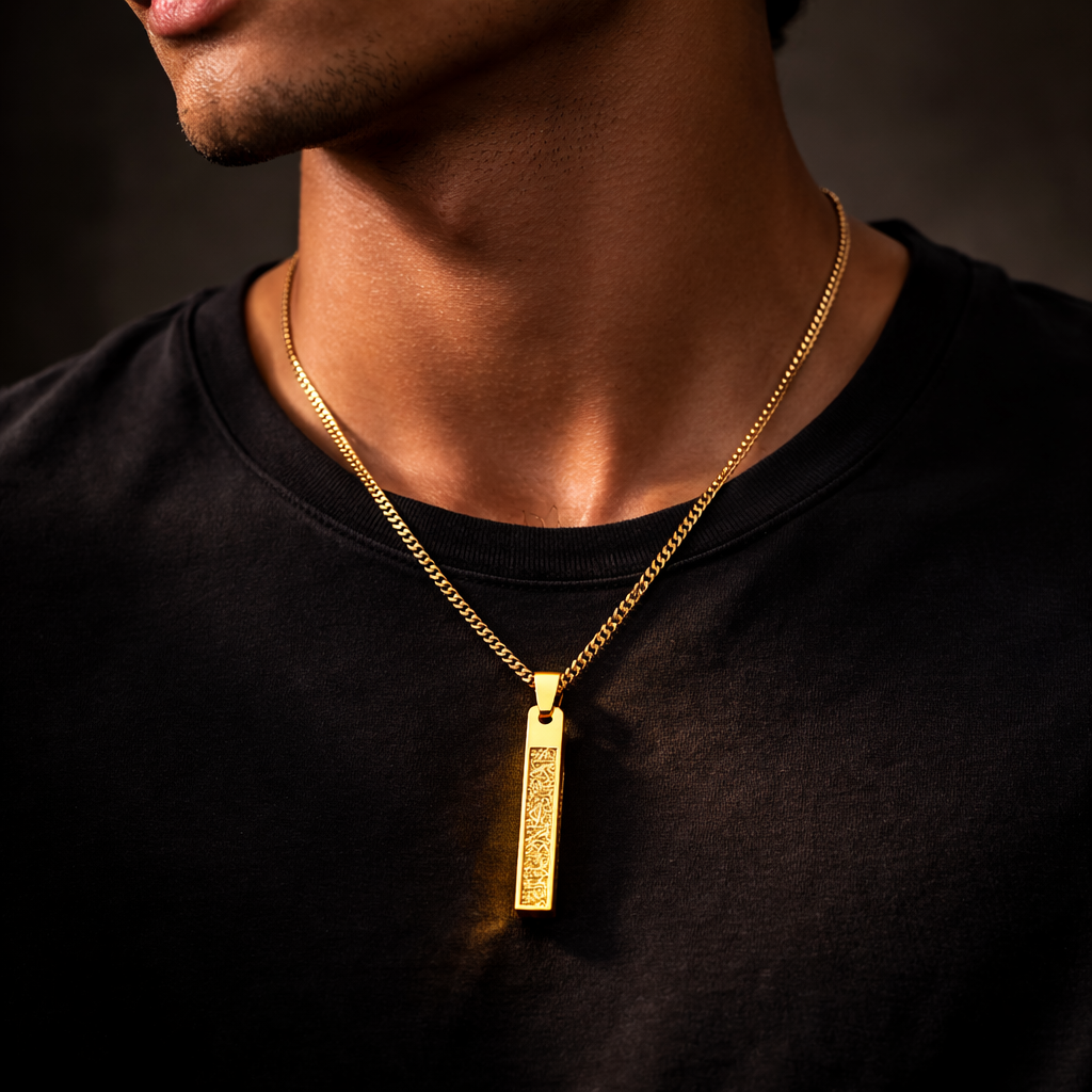 Collier Barre Gravée